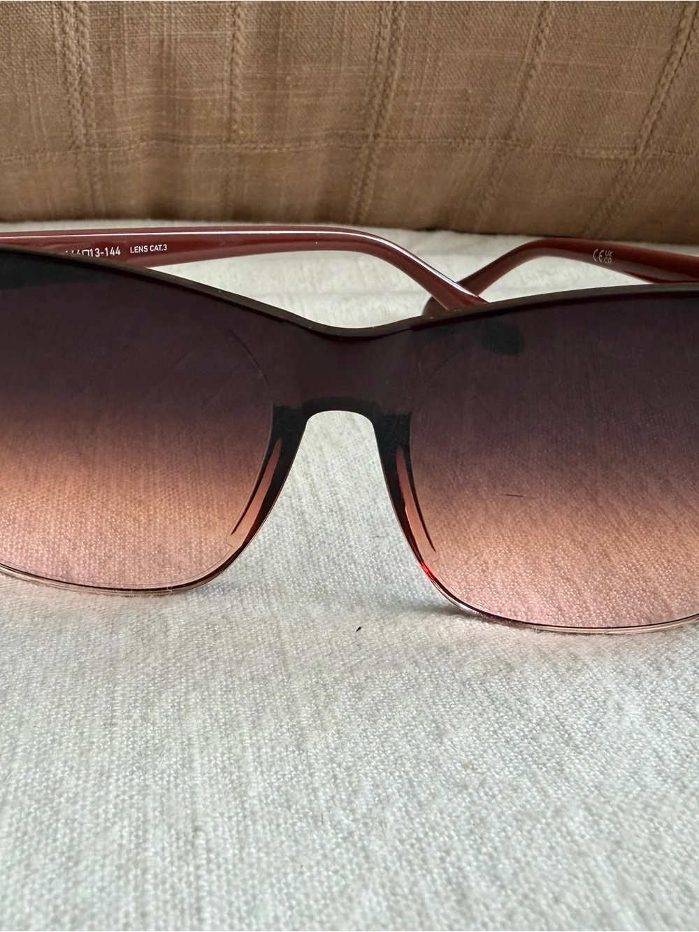 Quay Australia Burgundy Cat-Eye Sunglasses with Gradient Lenses